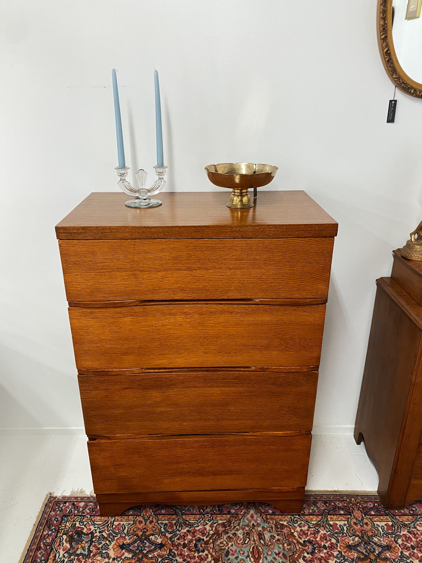 Mid-Century Wood 4 Drawer Chest