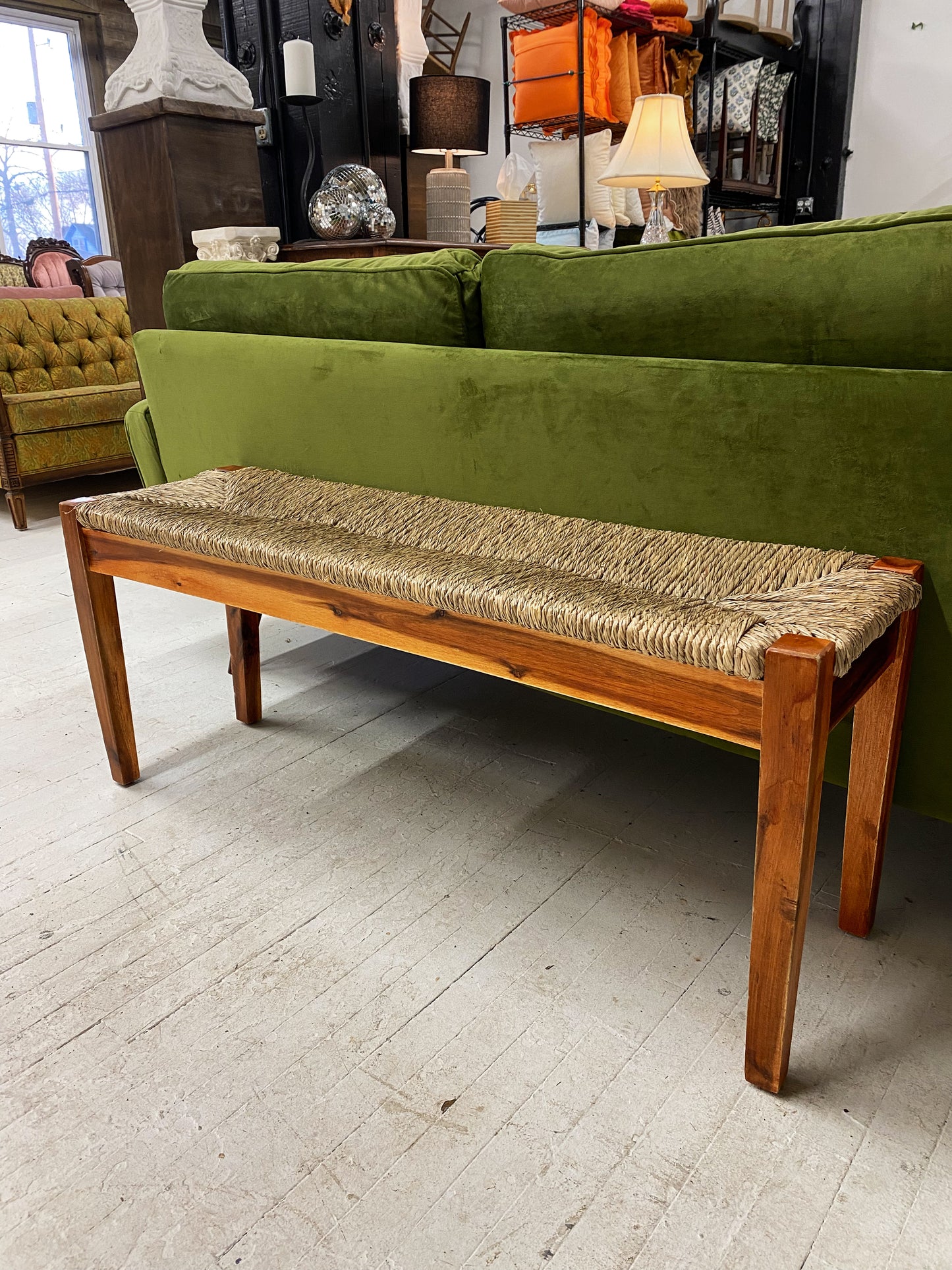 Jute & Wood Bench