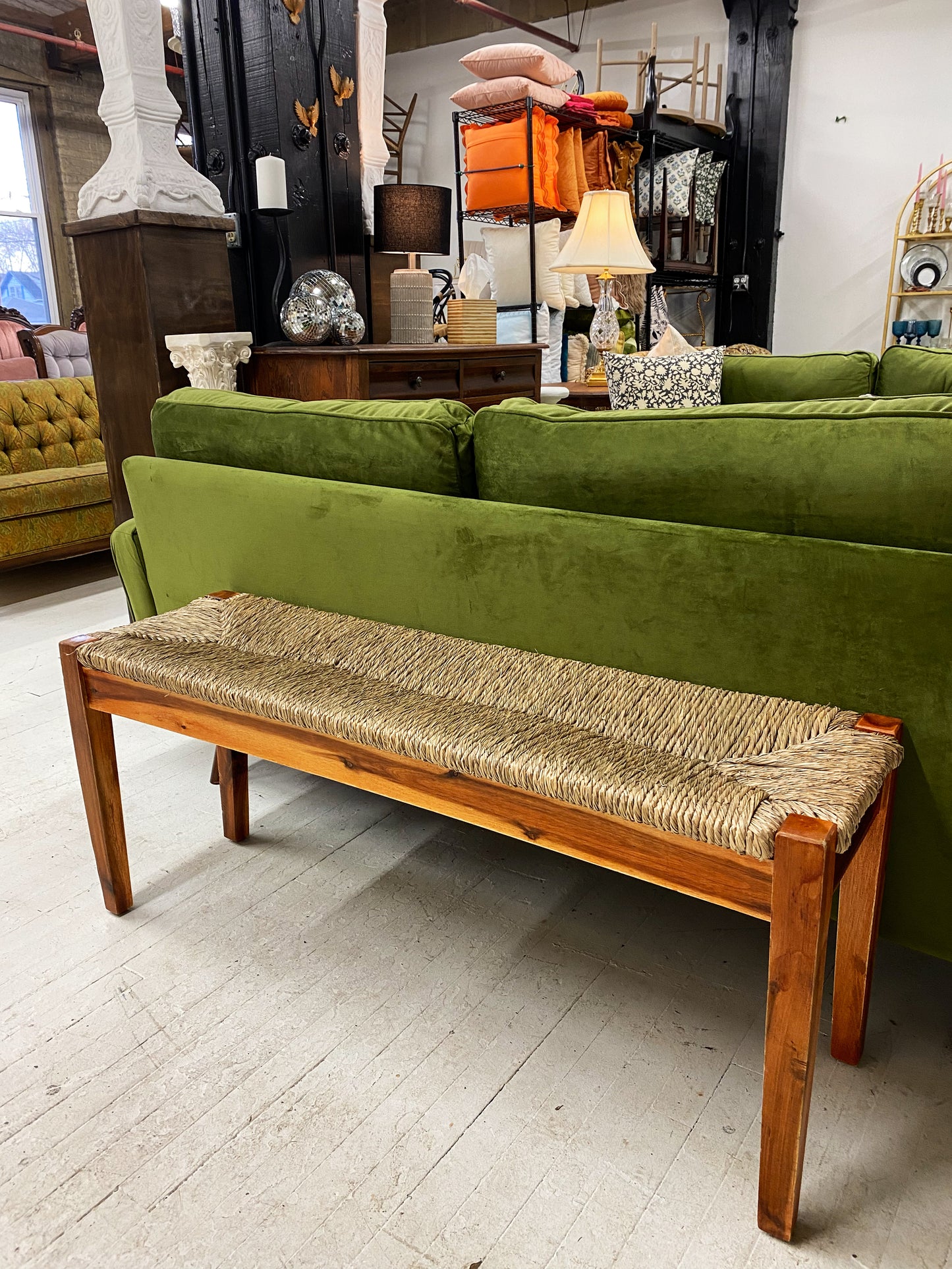 Jute & Wood Bench