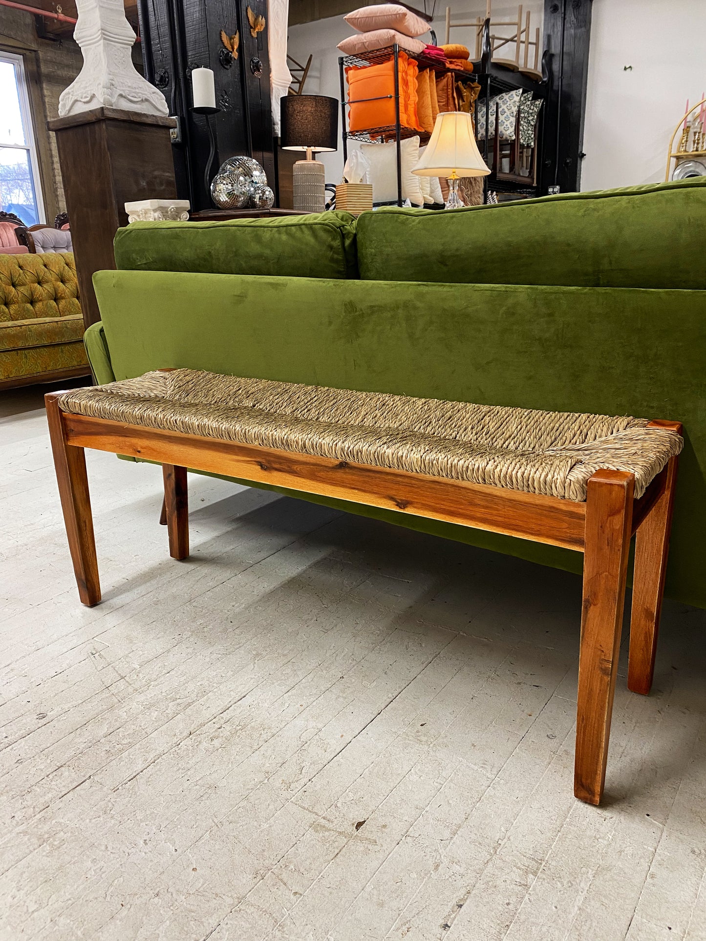 Jute & Wood Bench