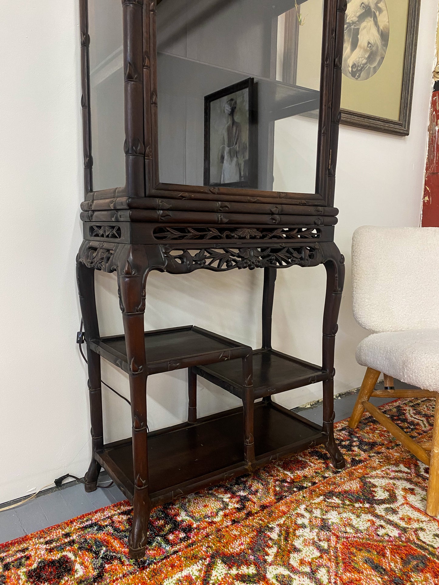Antique Chinese Teakwood Display Cabinet