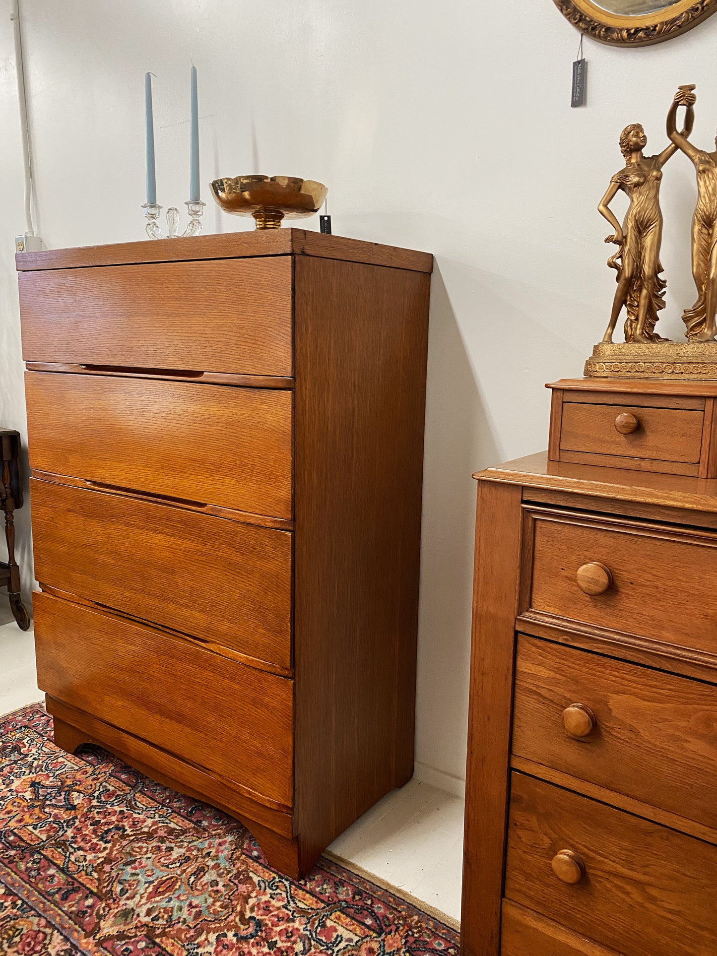 Mid-Century Wood 4 Drawer Chest