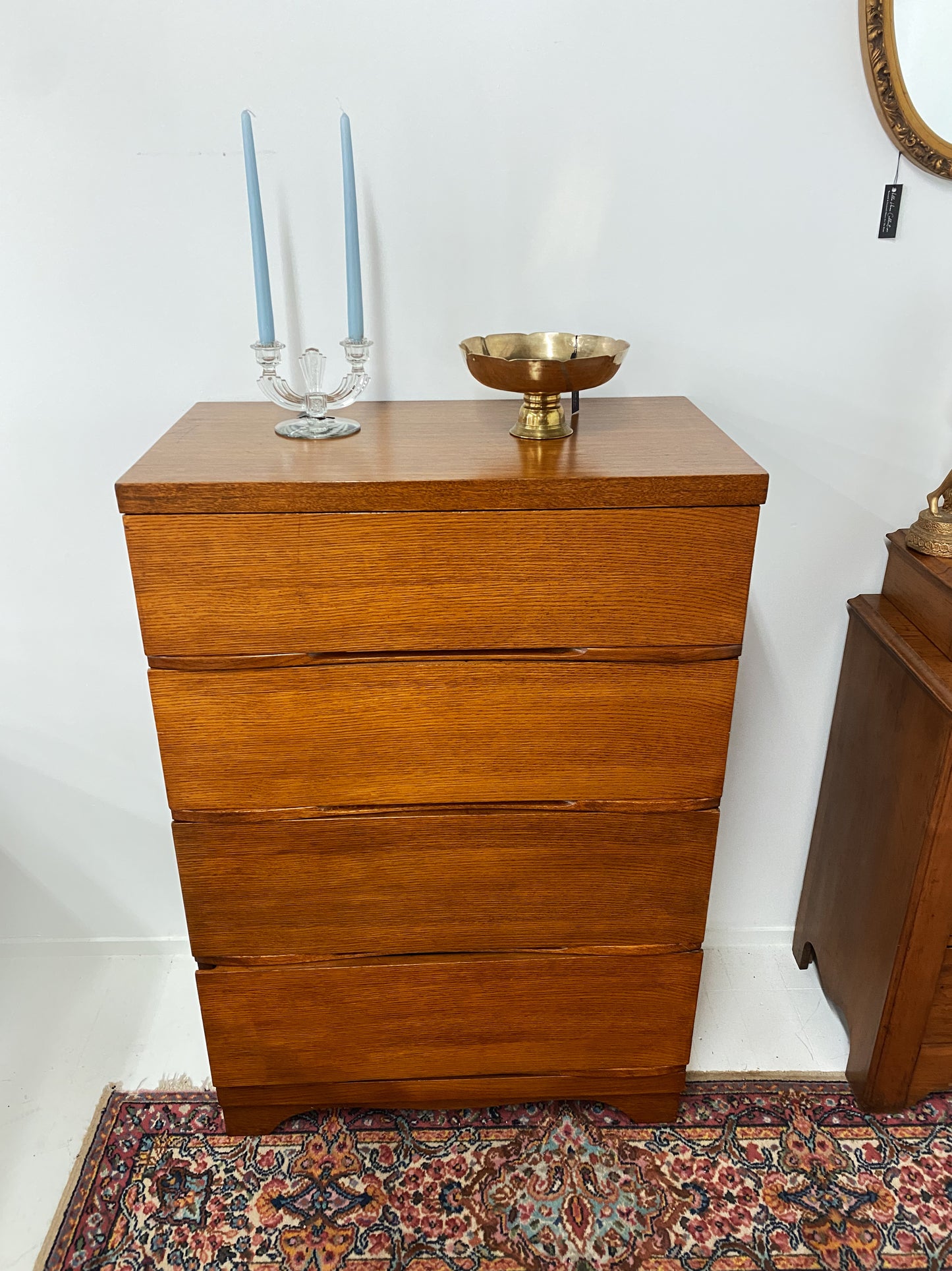 Mid-Century Wood 4 Drawer Chest