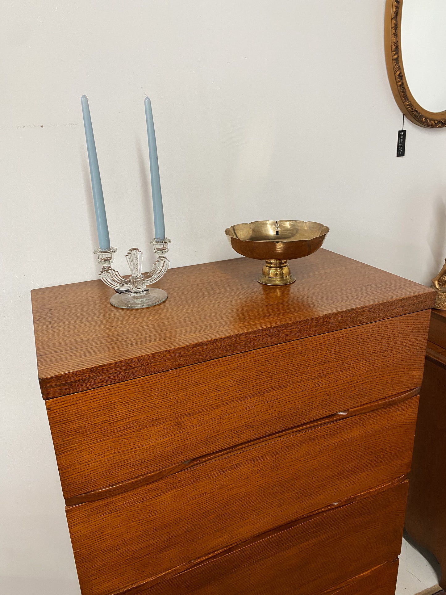 Mid-Century Wood 4 Drawer Chest
