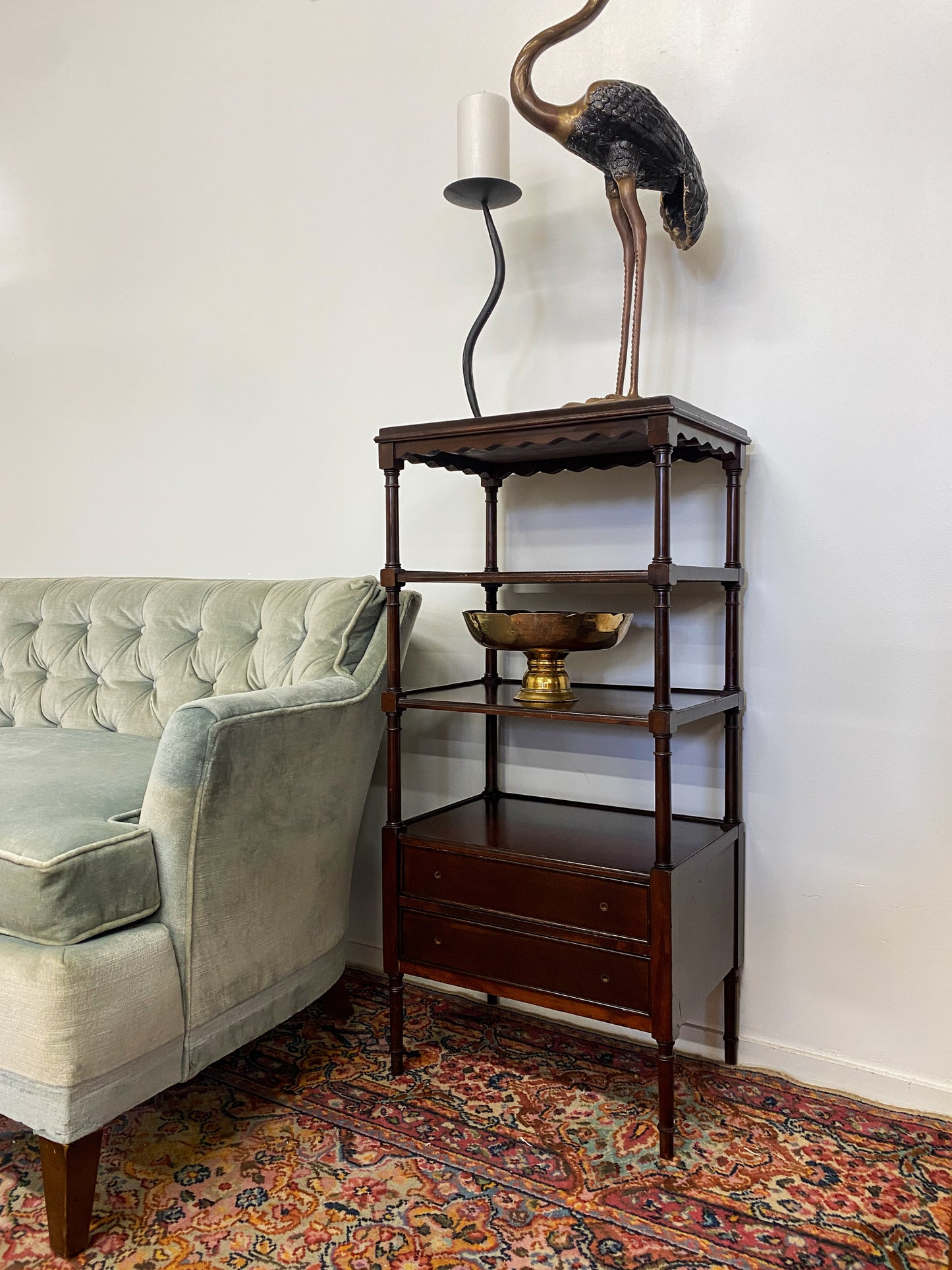 1940's Antique Mahogany Etagere