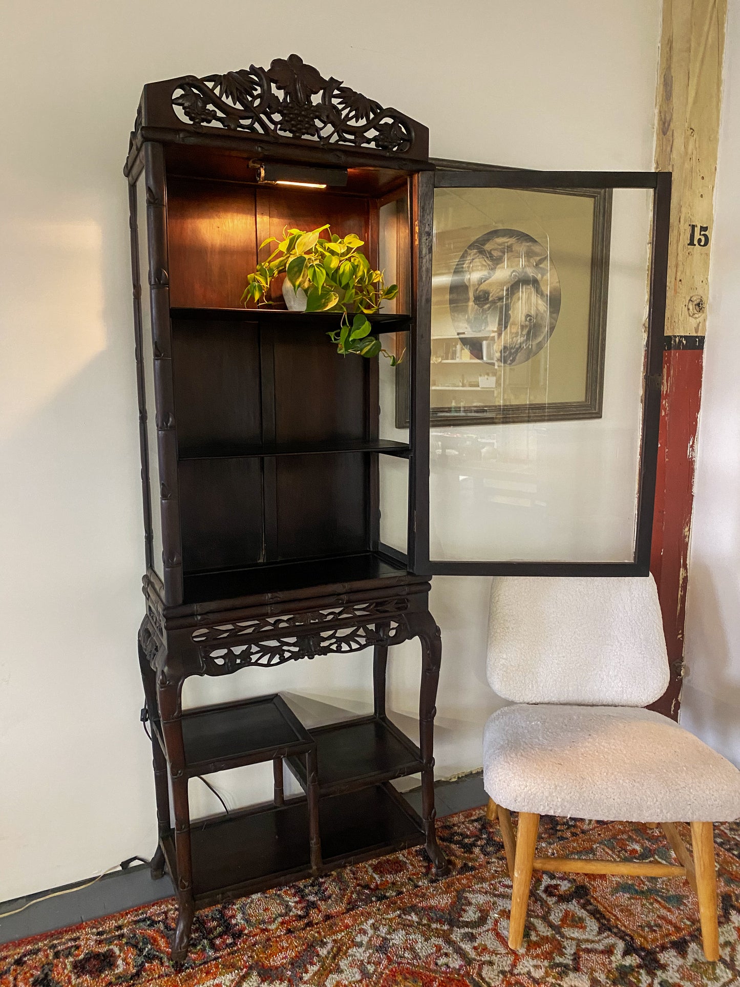 Antique Chinese Teakwood Display Cabinet