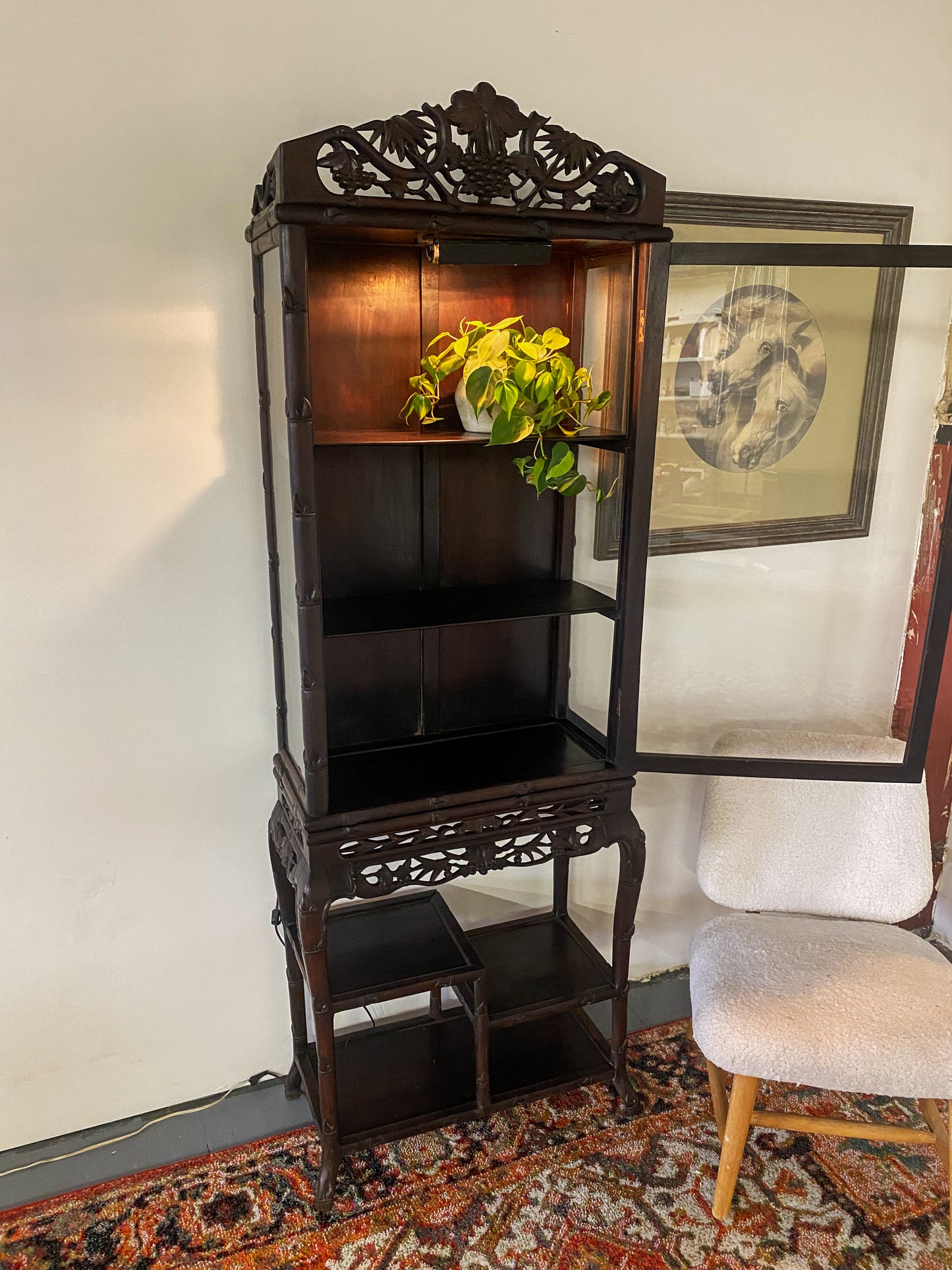 Antique Chinese Teakwood Display Cabinet