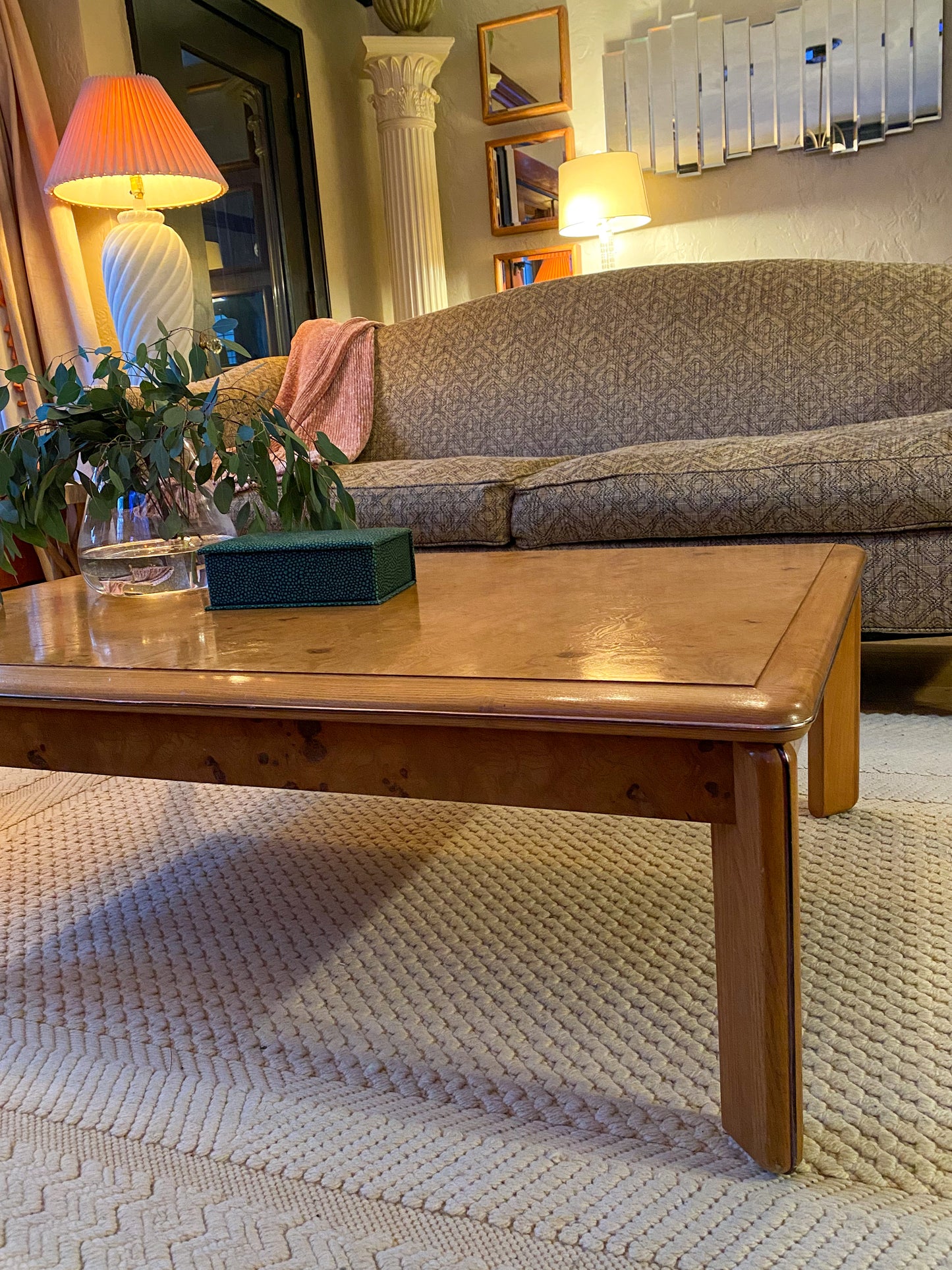Lane Altavista Burl Coffee Table with Metal Inset