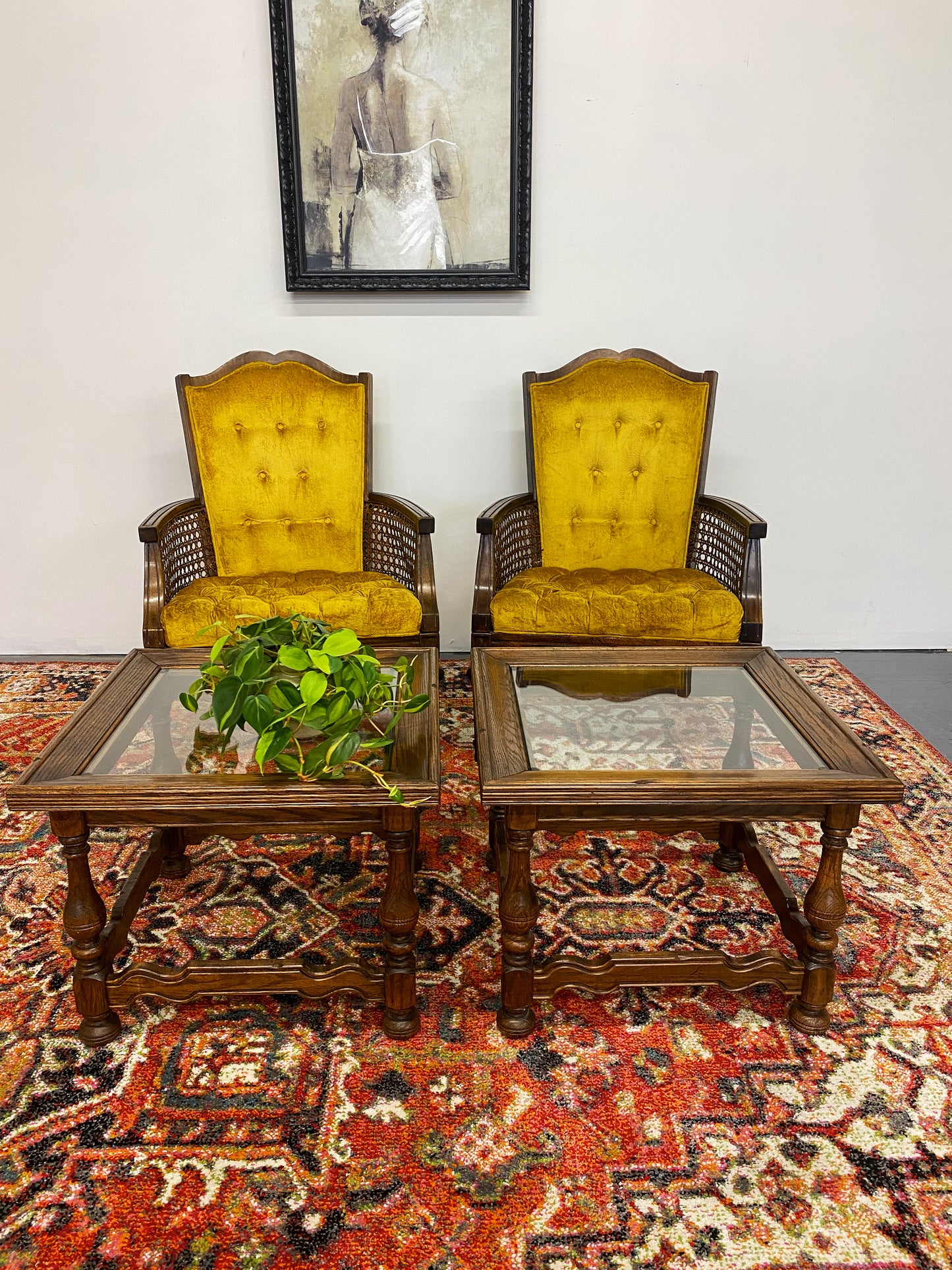 Solid Wood Cocktail Table Pair