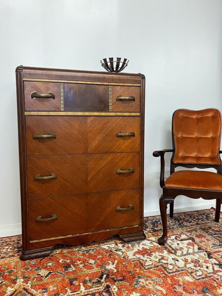 Four Drawer Waterfall Dresser Chest