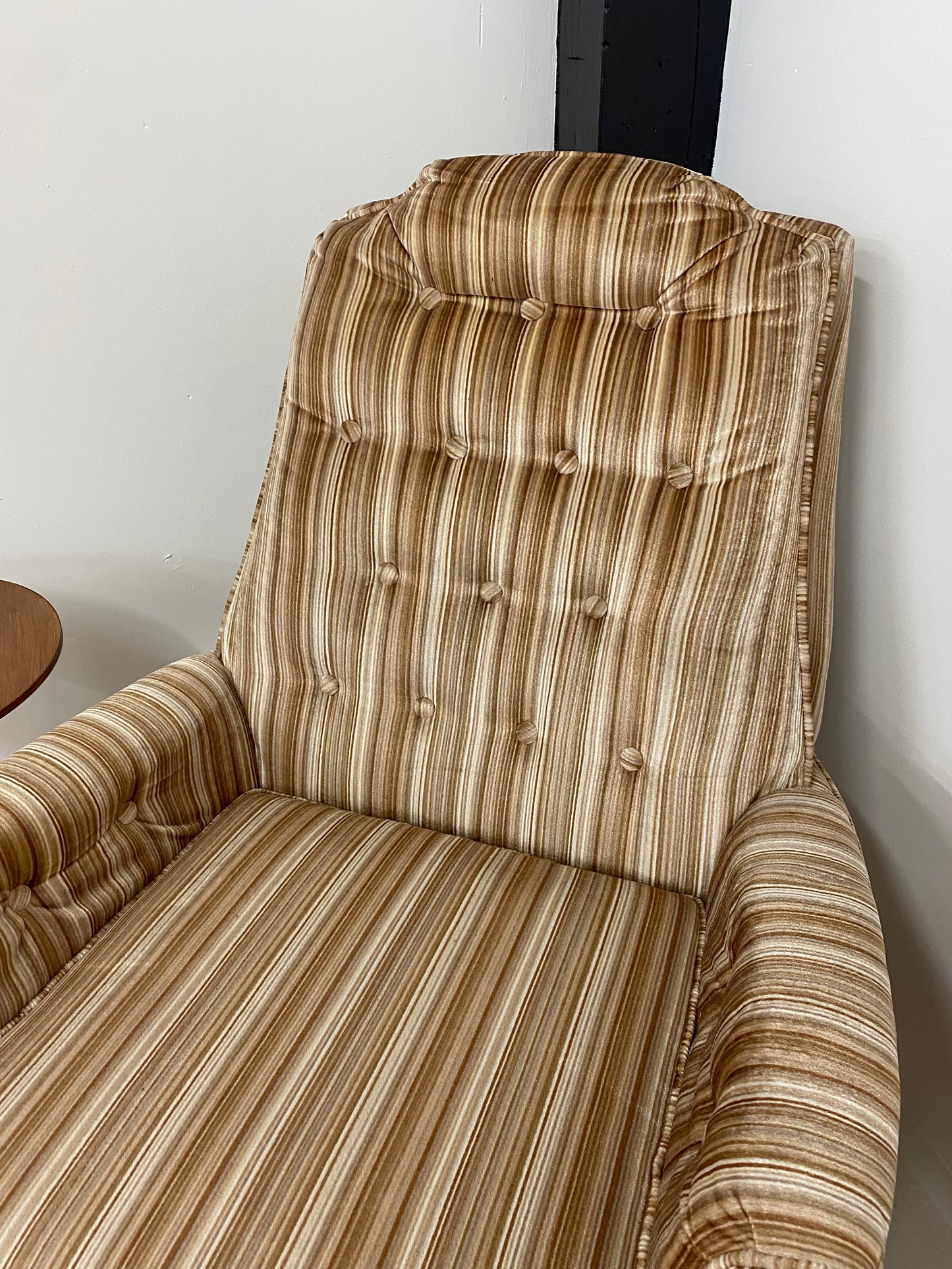 Striped Velvet MCM Chair