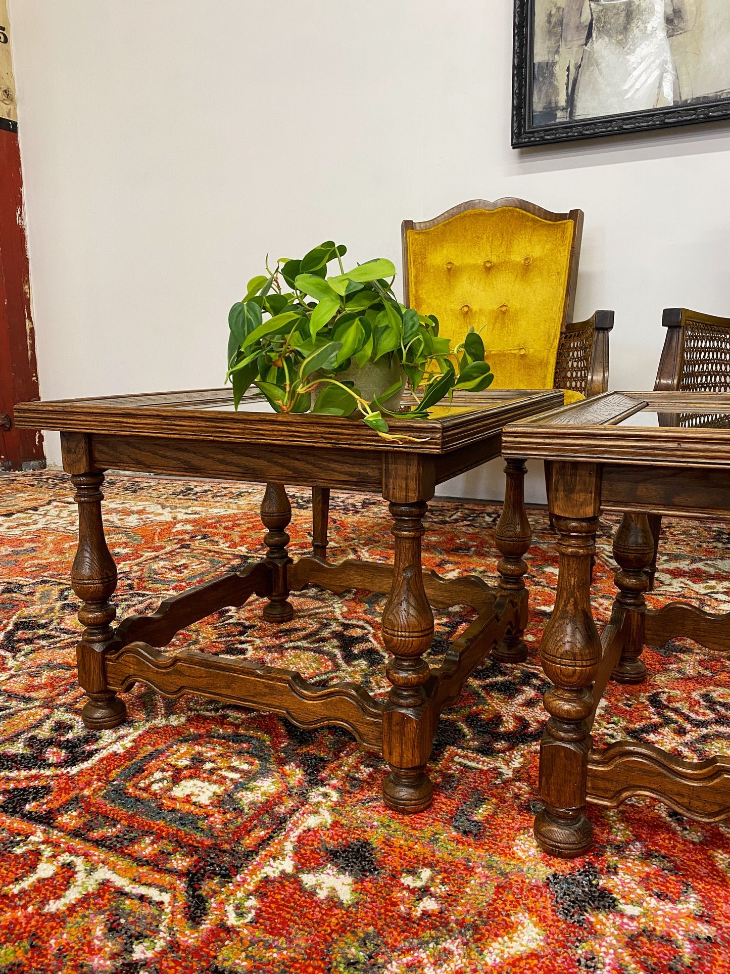 Solid Wood Cocktail Table Pair