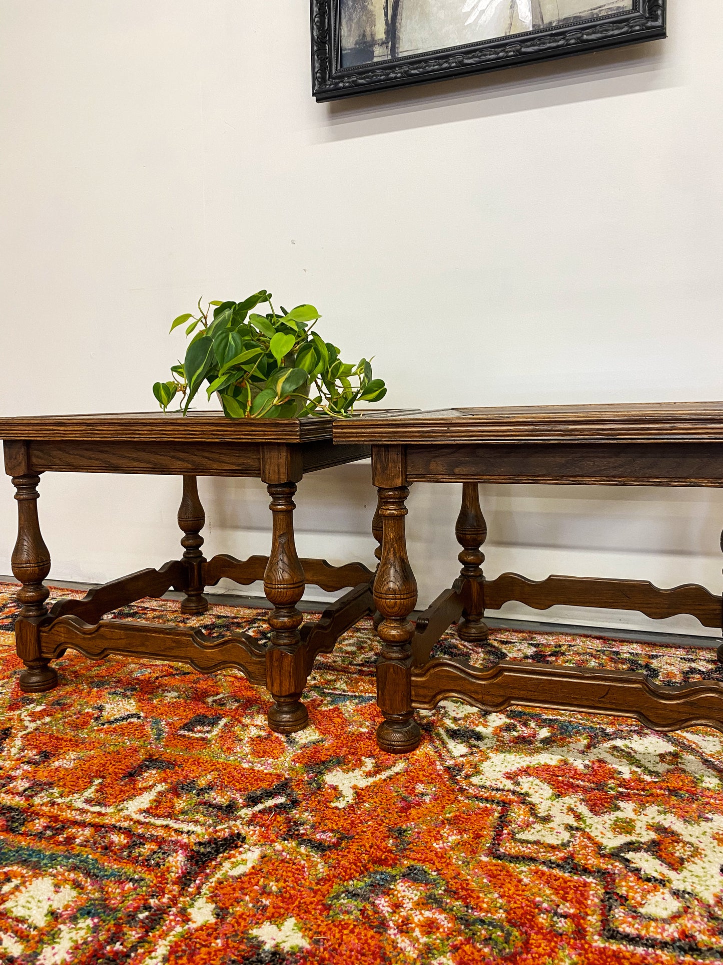 Solid Wood Cocktail Table Pair