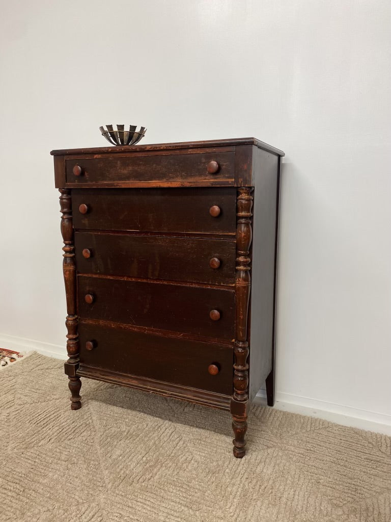 Five Drawer Spindle Dresser Chest