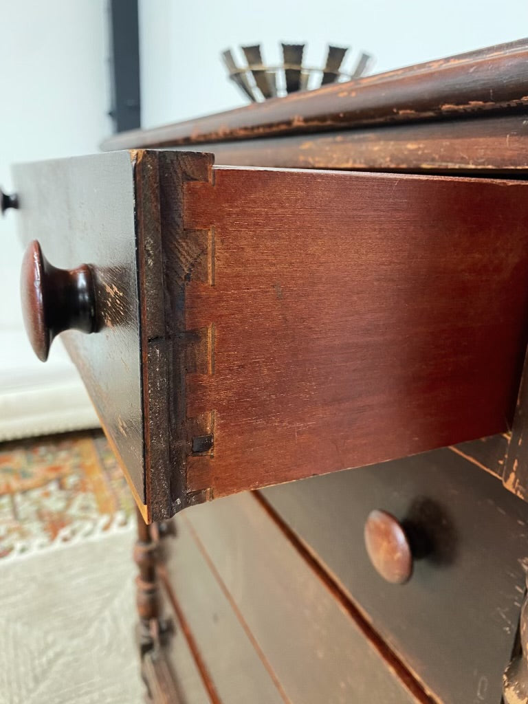 Five Drawer Spindle Dresser Chest