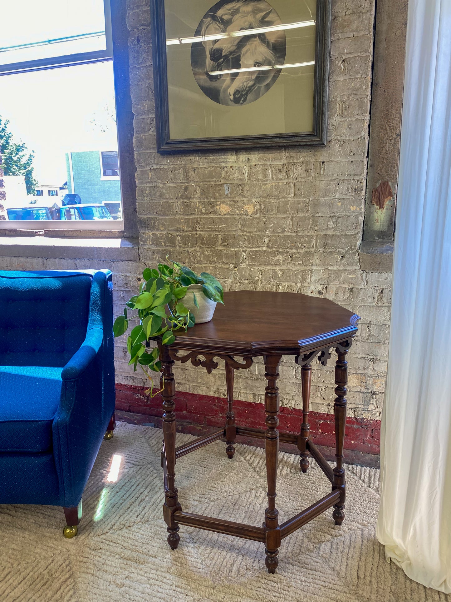 Antique Solid Wood Entry Table