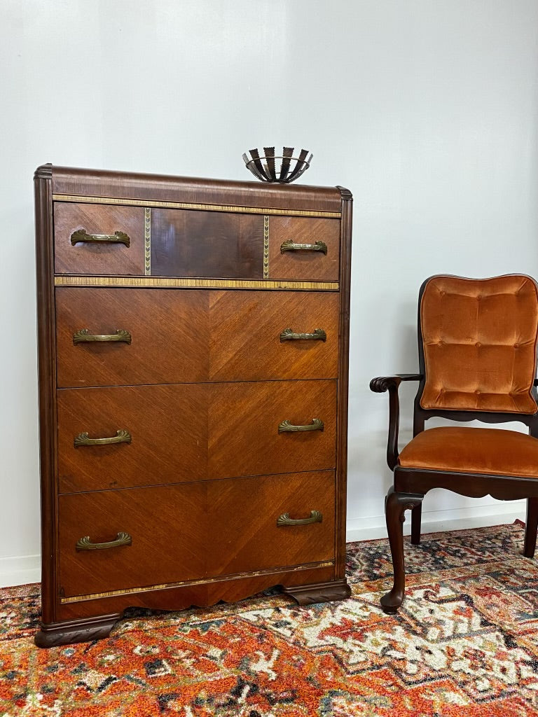 Four Drawer Waterfall Dresser Chest