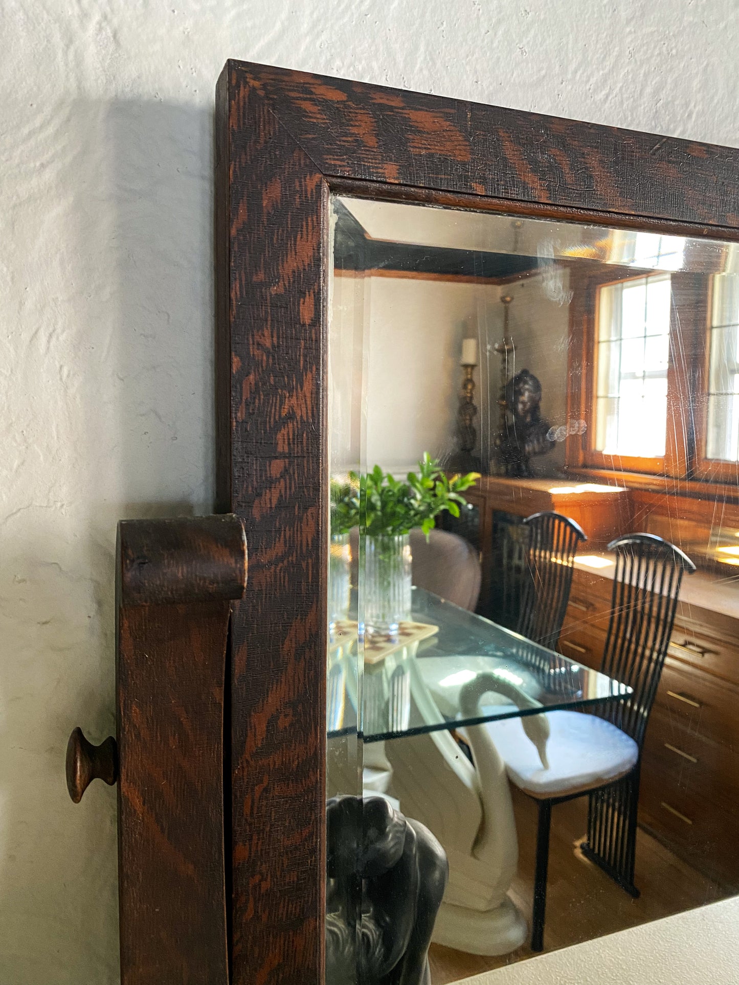 Antique Tigerwood Mantle Mirror