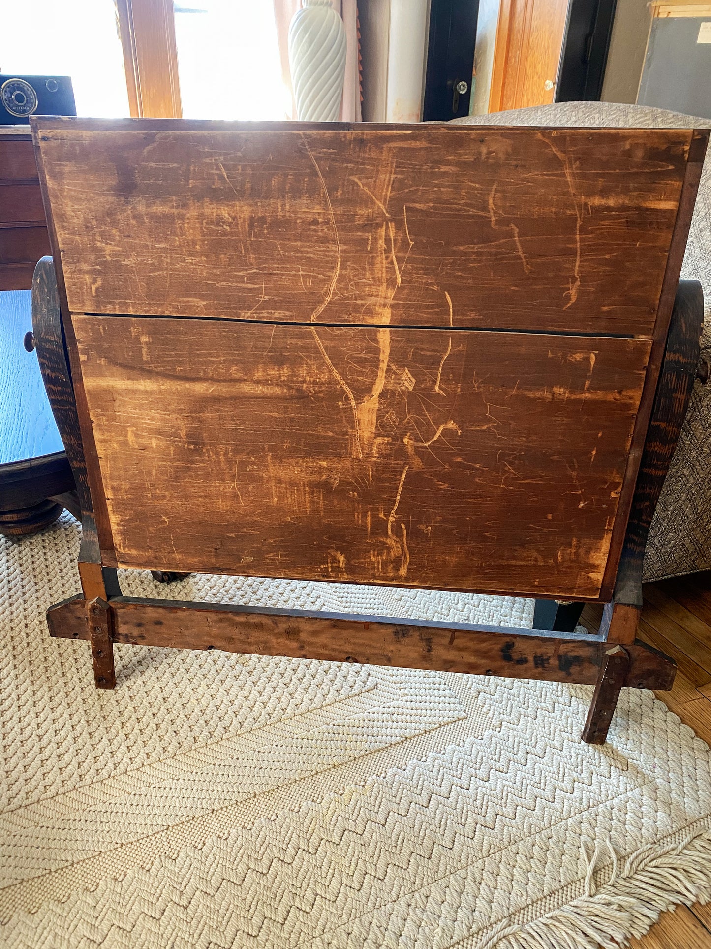 Antique Tigerwood Mantle Mirror