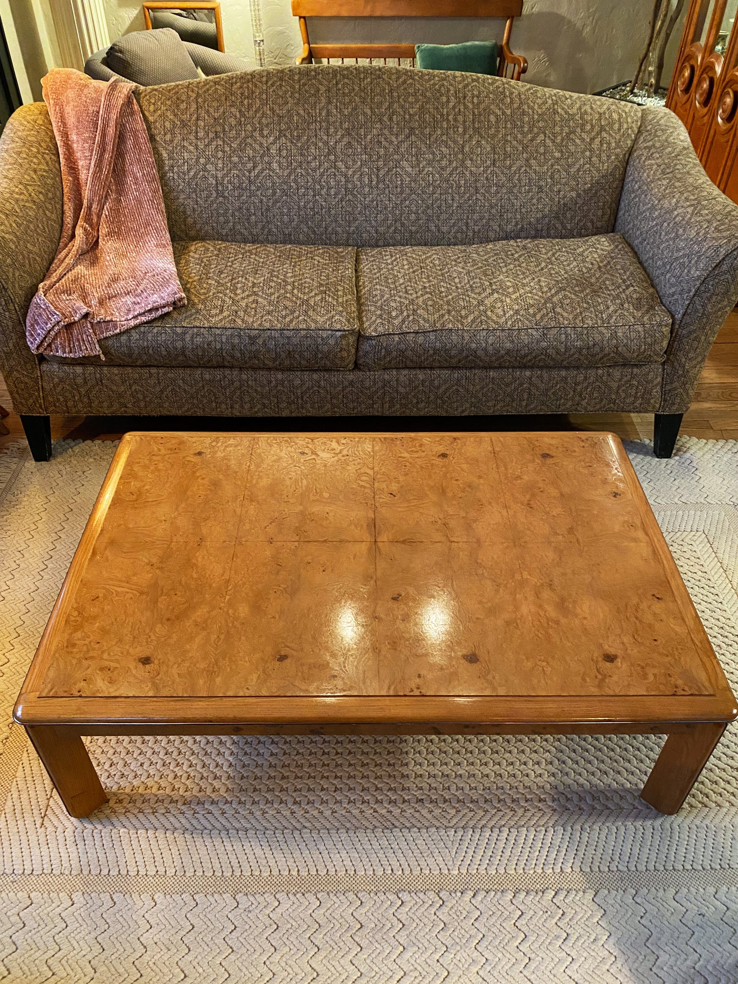 Lane Altavista Burl Coffee Table with Metal Inset