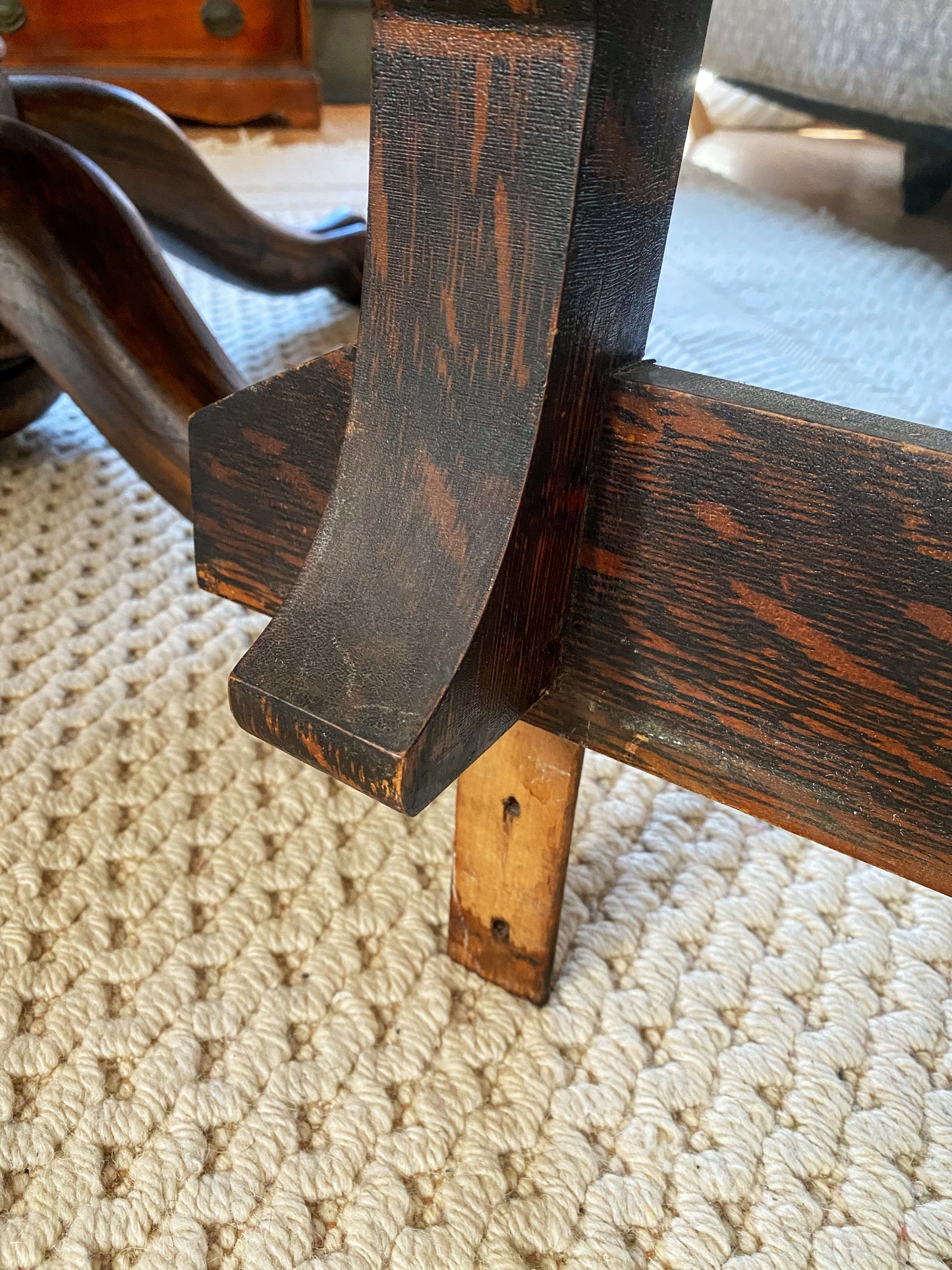 Antique Tigerwood Mantle Mirror