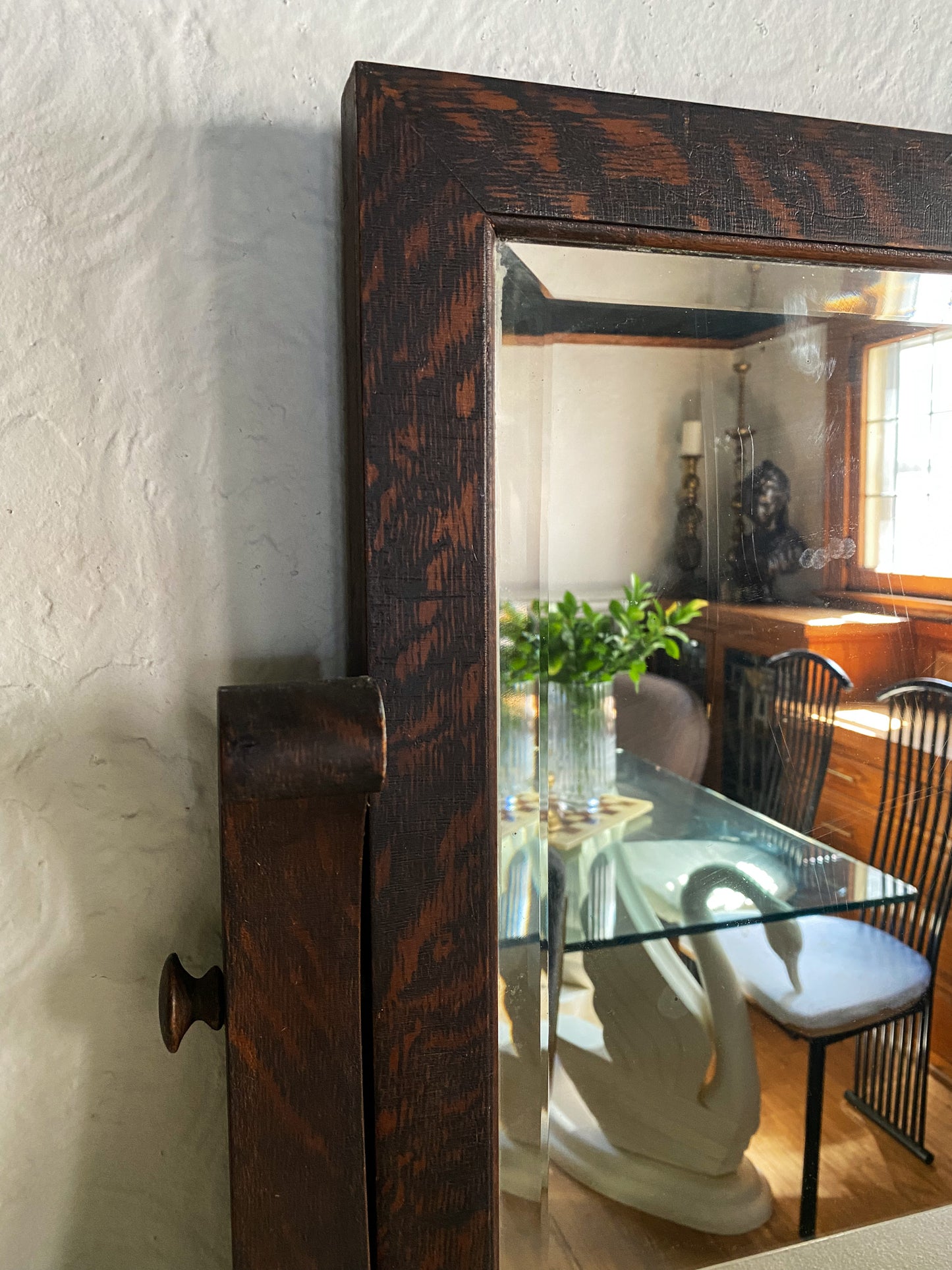 Antique Tigerwood Mantle Mirror