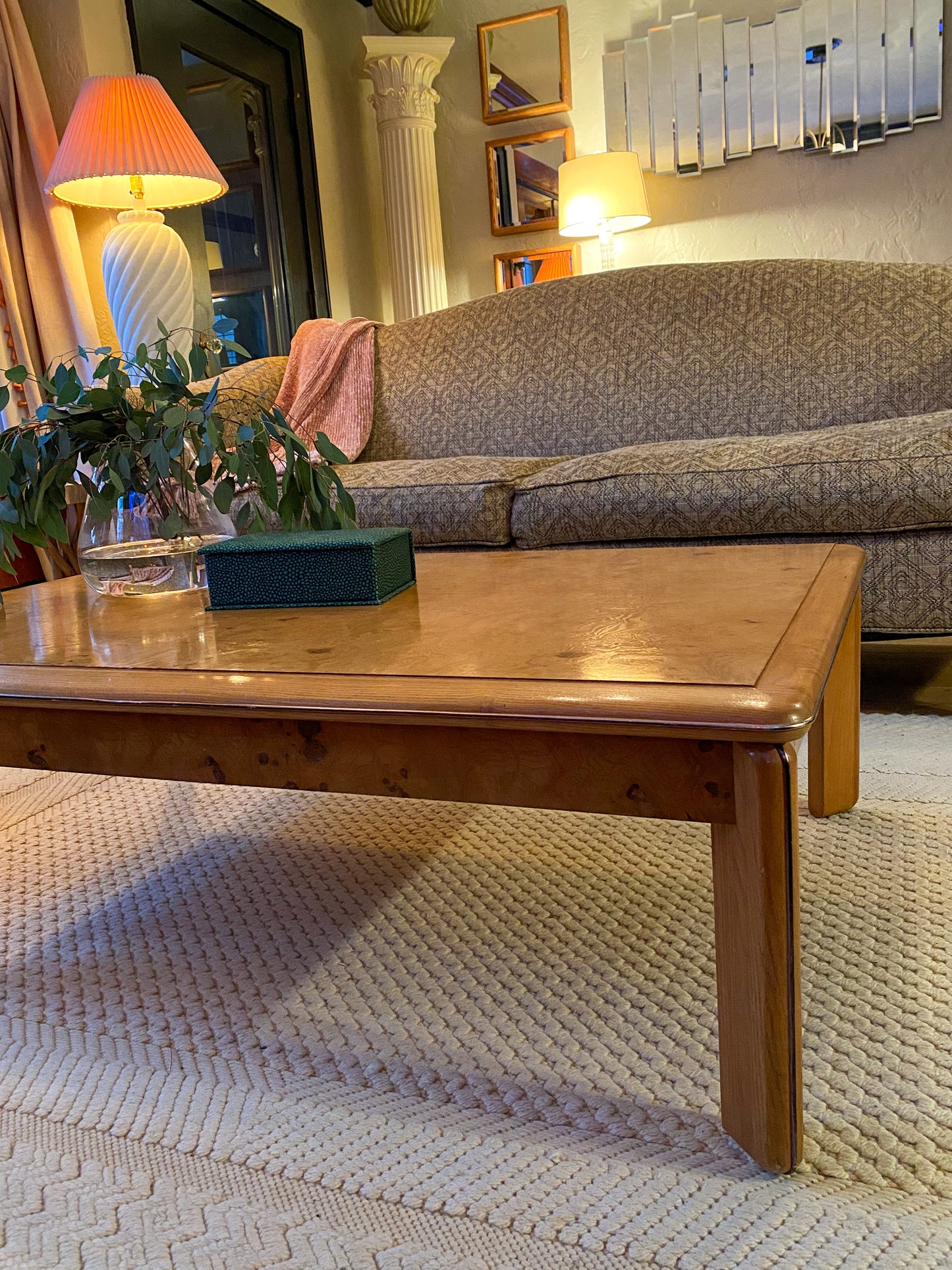 Lane Altavista Burl Coffee Table with Metal Inset